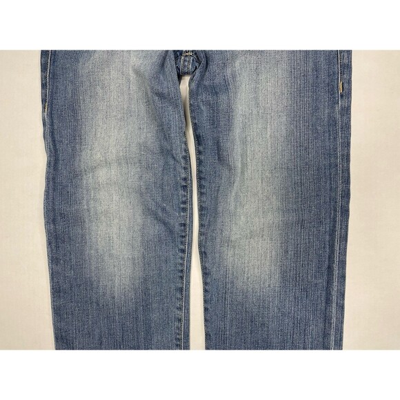 True Religion Jeans Womens 28 Relaxed Straight Distressed Ombre Raw Hem USA Y2K - Picture 3 of 15